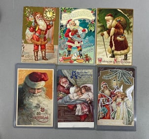 Postcards - 6 Christmas Santa