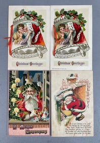 Postcards - 4 Christmas Santa