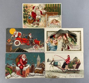 Postcards - 5 Christmas Santa