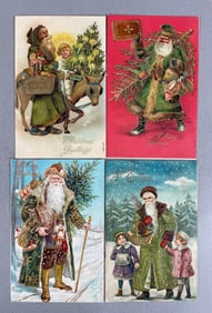 Postcards - 4 Green Suit Santa