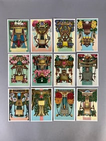 Postcards - 12 Months of the Year Art Nouveau Zodiac