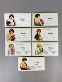 Group of 7 Boston Massachusetts Kelly Florist Advertising Blotters