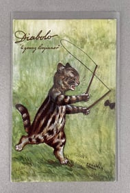 Tuck Diabolo Louis Wain Signed Young Beginner Postcard