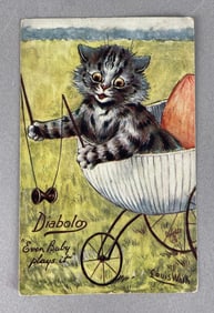 Tuck Louis Wain Signed Diabolo Postcard