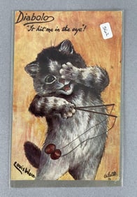 Tuck Louis Wain Signed Diabolo Postcard