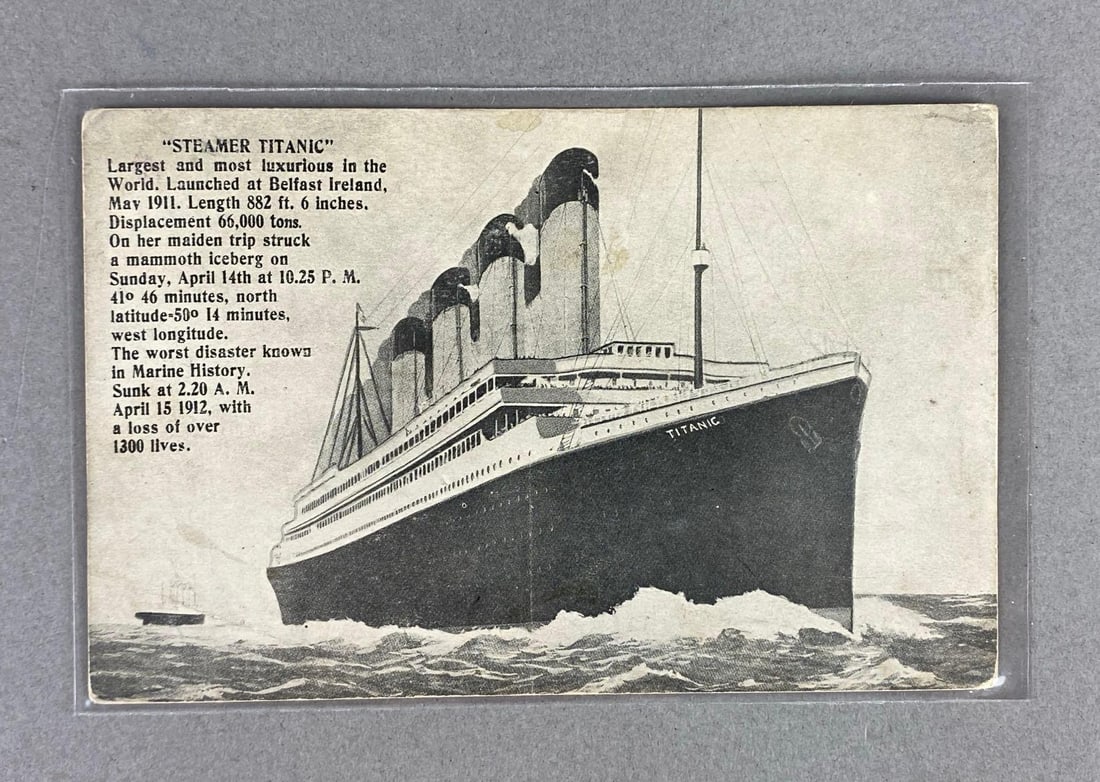 Tichnor Brothers Steamship Titanic Informational Postcard: Tichnor Brothers Steamship Titanic Informational Postcard