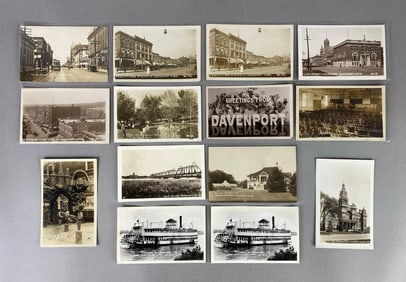 Postcards - 14 Real Photo Davenport Iowa