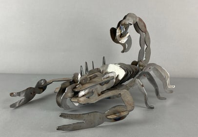 Hand Made Welded Metal Scorpion Sculpture