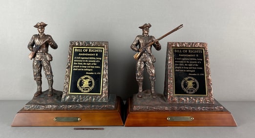 Group of 2 2010 NRA Minuteman 2nd Amendment Tribute Sculpture