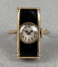 Elgin 14k Yellow Gold Clock Ring