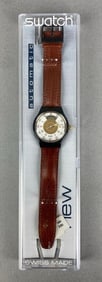 Swatch Automatic Leather Wristwatch