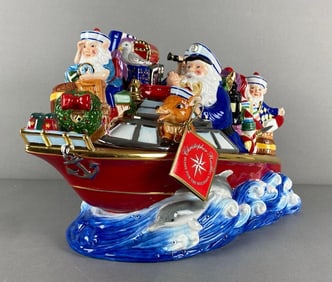 Radko Home For The Holidays Hand Painted Nautical Nick Porcelain Cookie Jar