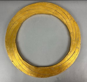 2003 Artist Signed Abstract Gold Flake Wave Circle ARt