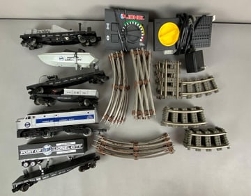 Group of Assorted O Scale Model Trains and Accessories