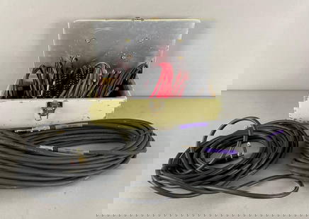 Group of Instrument Cables: Includes prolink monster bass, rapco speaker cable, fender, and more, longest measures roughly 40 feet