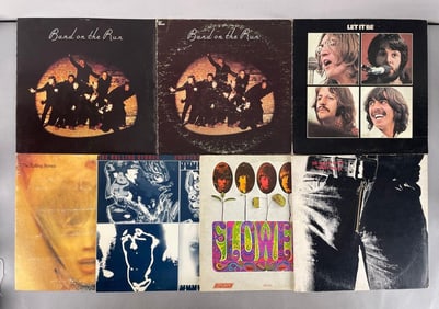 Group of The Beatles and Rolling Stones Vinyl Records