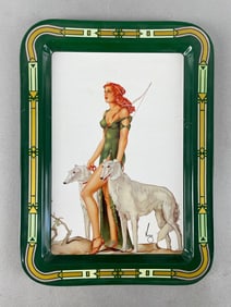Alberto Vargas Female Archer with Dogs Metal Tip Tray