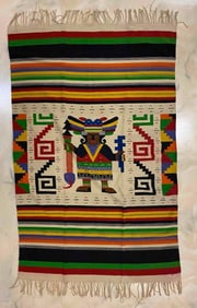 Vintage Woven Oaxaca Wool Blanket