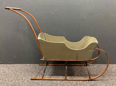 Vintage Paris Mfg. Co. Childrens Push Wood Sleigh