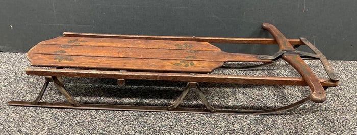 Vintage Fire Fly No. 12D Childrens Wood and Metal Runner Sled
