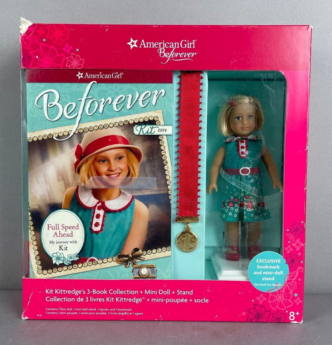 American Girl Beforever Kit Kittredge Mini Doll and Book Set: Original packaging measures 10 1/2 x 10 x 3 inches