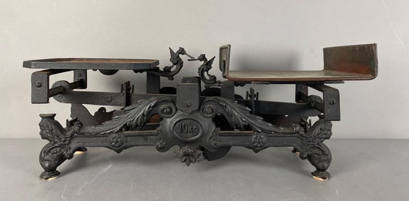 Antique Ornate Cast Iron 10 kg Scale