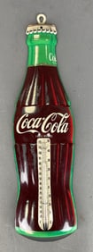 Vintage Coca-Cola Bottle Metal Advertising Thermometer
