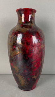 Royal Doulton Flambé Vase: Marked on bottom, measures 7 1/2 x 4 inches