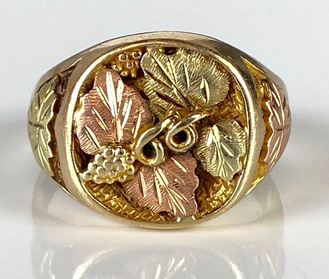 10K Black Hills Gold Ring Mens Ring (1 of 6)