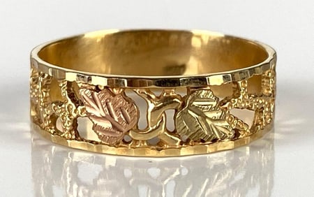 10K Black Hills Gold Branch and Leaf Ring