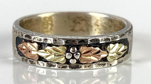 12K and Sterling Silver Black Hills Gold Ring