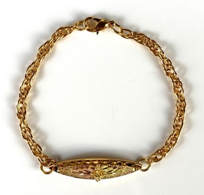 10K Black Hills Gold Bracelet with Gold-Filled Chain