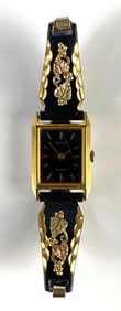 Pulsar 10K Gold Trim Quartz Womens Wristwatch