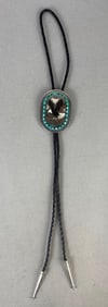 Sterling Silver Eagle with Snake Native American Bolo Tie