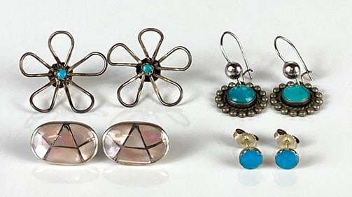 Group of 4 Sterling Silver Earrings