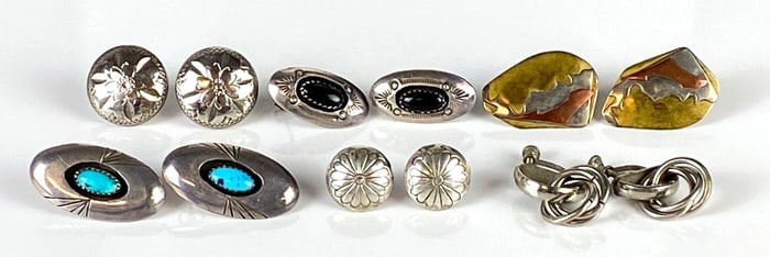 Group of 6 Pairs of Sterling Silver Earrings