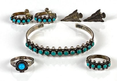 Group of Sterling Silver Native American Jewelry