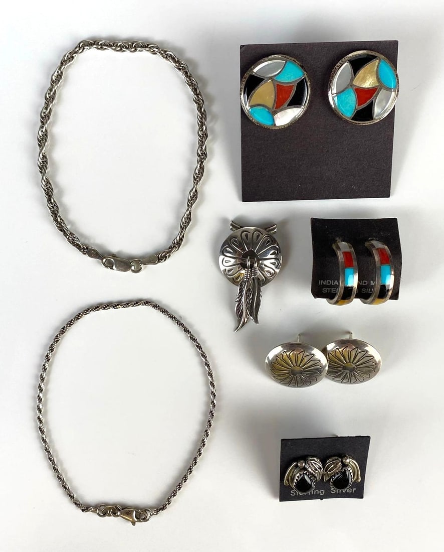 Group of Sterling Silver Native American Style Jewelry and More (1 of 3)