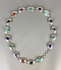 Cathy AB Sterling Silver Multi-Stone Link Belt