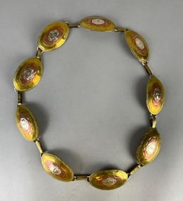 Brass and Copper Tri-Colored Concho Link Belt