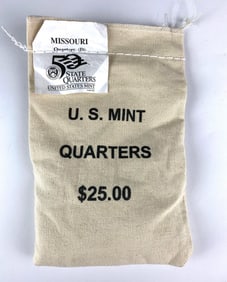 US Mint $25 Missouri D State Quarter in Original Canvas Bag