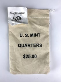 US Mint $25 Washington D State Quarter in Original Canvas Bag