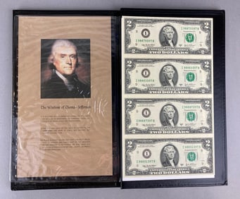 2003 World Reserve Bankers Vault Portfolio with a Sheet of 4 uncut $2 Series A Dollar Bills