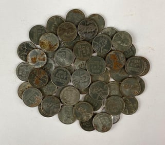Group of 52 1943 Lincoln Steel Pennies