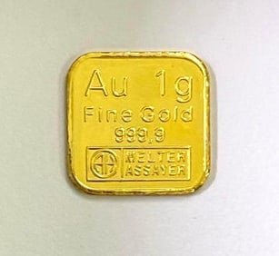 Melter Assayer 1 Gram .999 Fine Gold Ingot/ Bar
