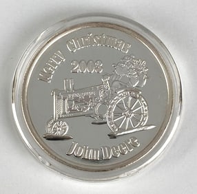 2003 John Deere Merry Christmas 1 oz .999 Fine Silver Round