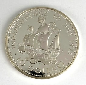 1973 Commonwealth of the Bahamas $10 1.58 oz .999 Silver Coin