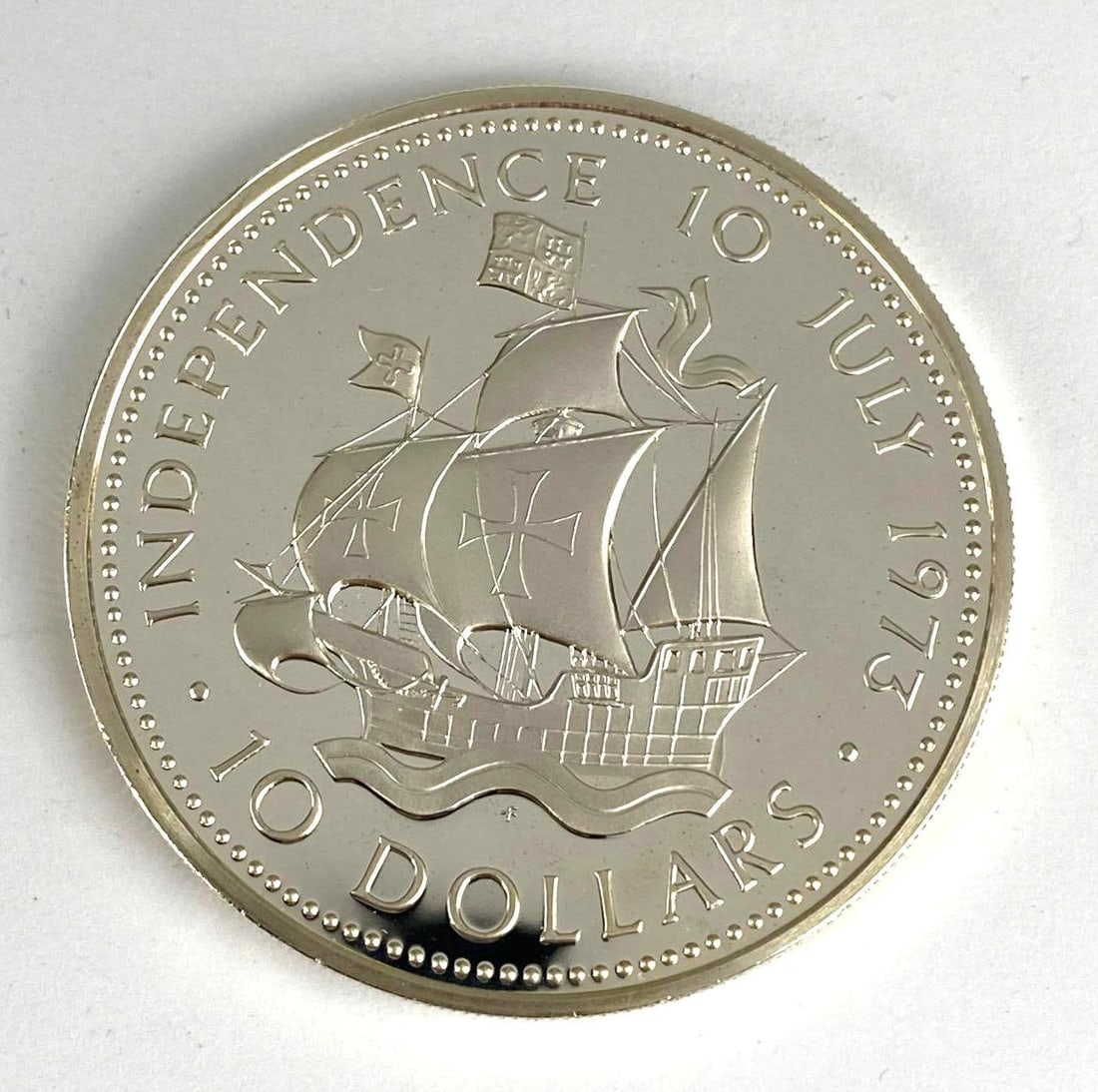1973 Commonwealth of the Bahamas $10 1.58 oz .999 Silver Coin (1 of 2)
