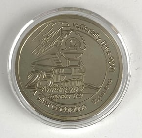 2001 Pufferbilly Days 25th Anniversary Boone, Iowa 1 oz .999 Fine Silver Commemorative Round
