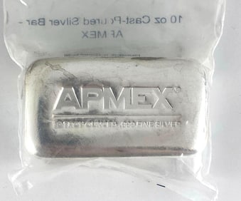 APMEX 10 oz .999 Fine Silver Ingot/ Bar
